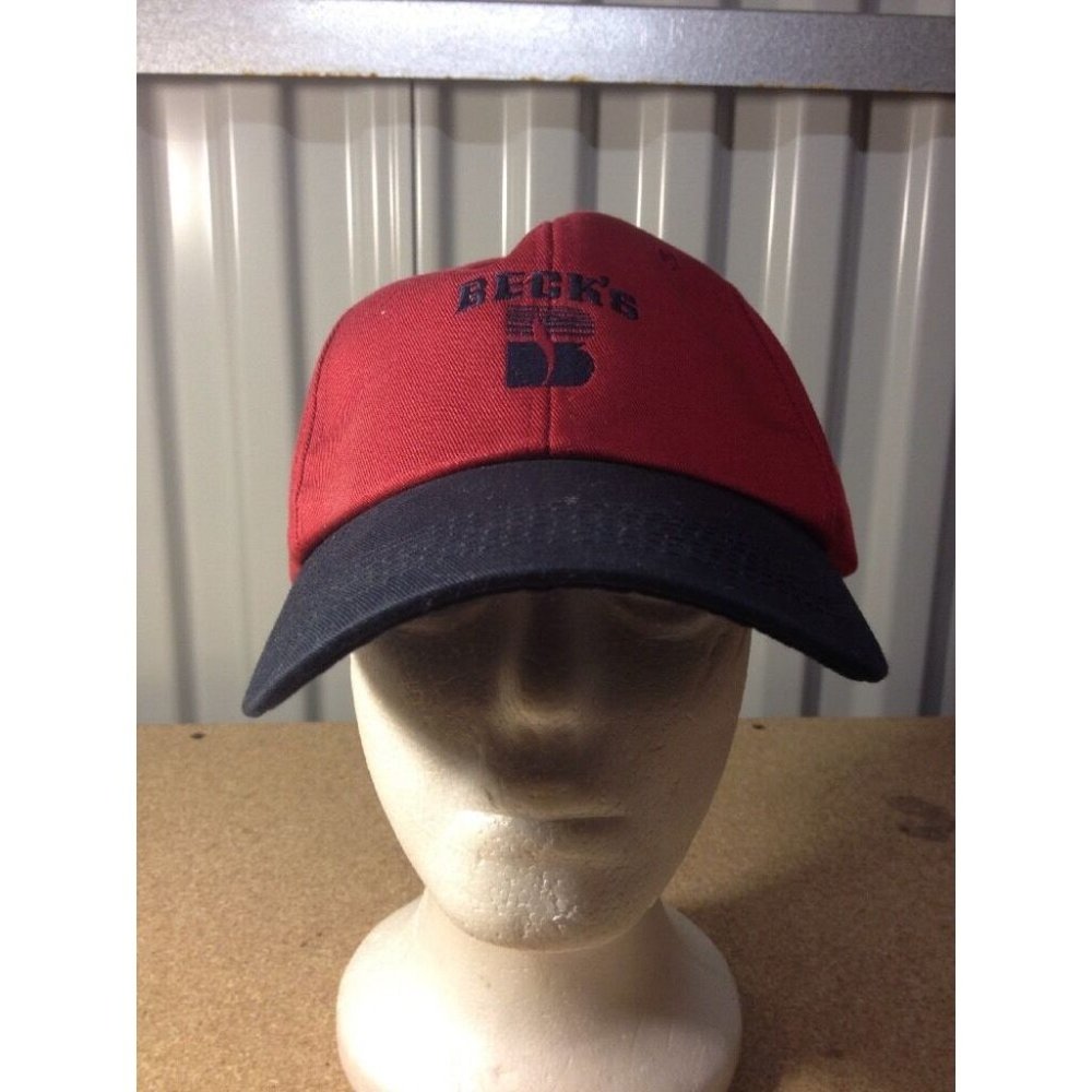 Red Blue Becks Seed Feed Farm Farming SnapBack Ball Cap Hat